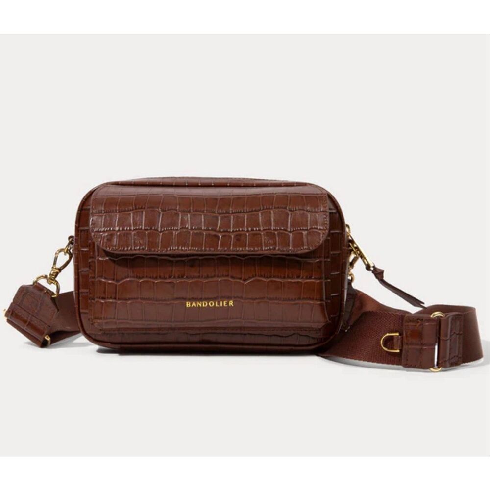 Bandolier miller convertible black alligator crossbody bag & strap nwot - Picture 3 of 7
